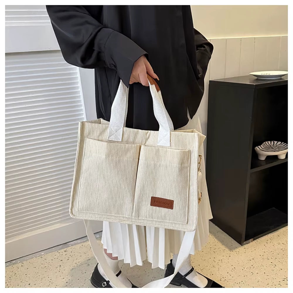 Daily Grace Corduroy Tote Bag