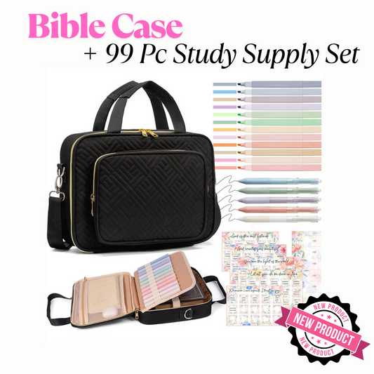 Elegant Bible Case + 95 Piece Study Set