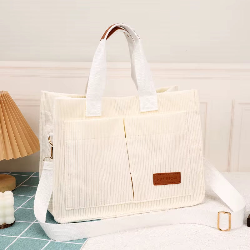 Daily Grace Corduroy Tote Bag
