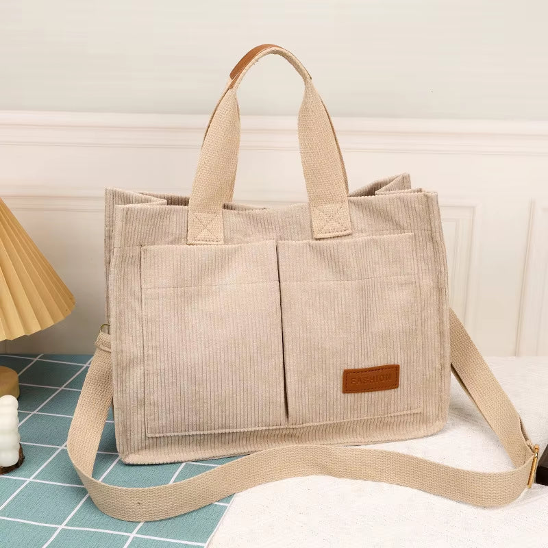 Daily Grace Corduroy Tote Bag